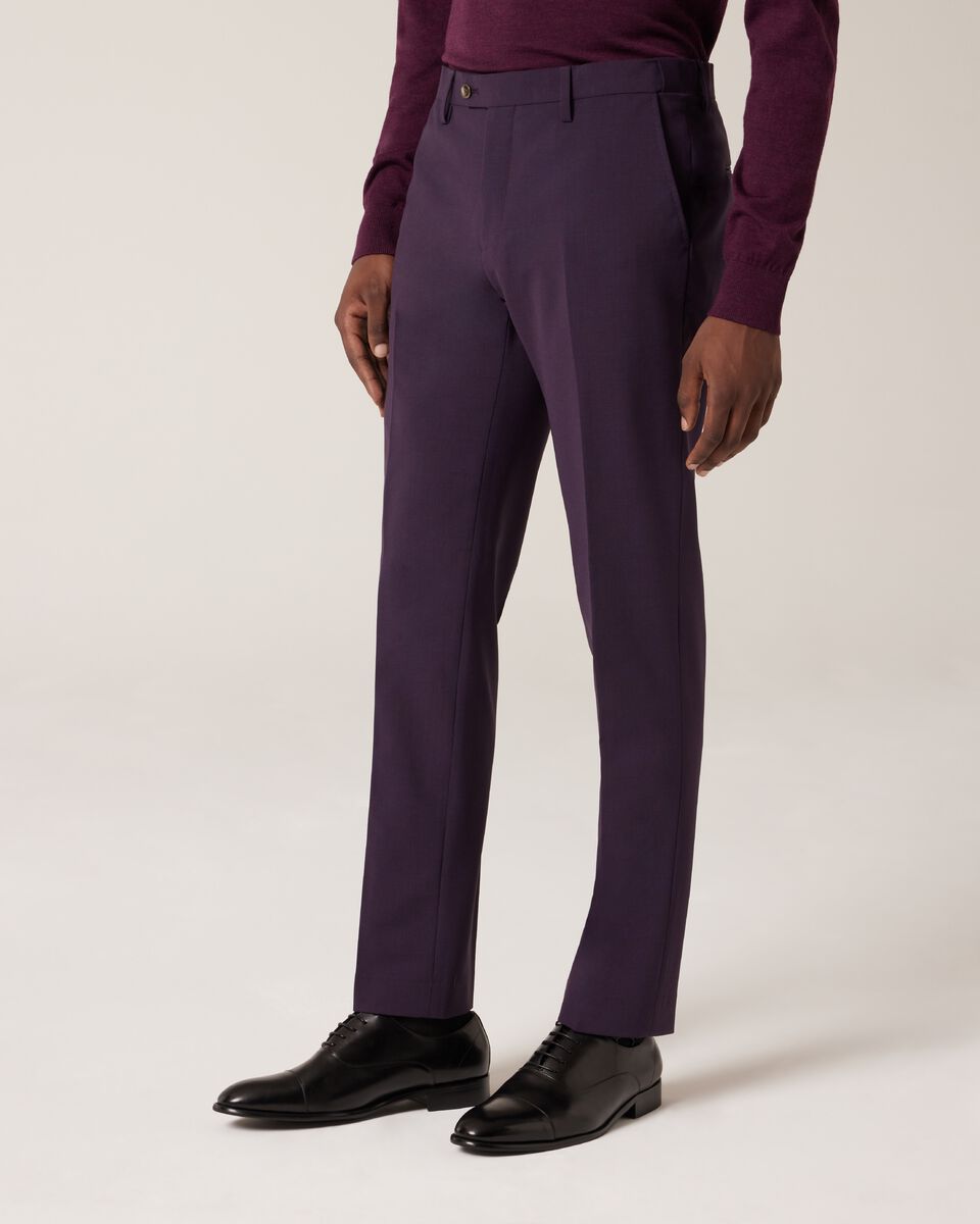 Slim Stretch Wool Blend Tailored Pant, Grape, hi-res